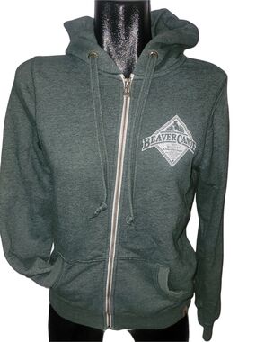 Beaver Canoe Green Classic Zip-Up Hoodie Size S